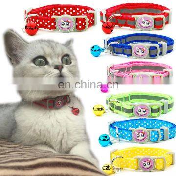 Small pet adjustable snowflake printed cat dog collar nylon