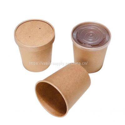 Compostable eco friendly soup paper takeaway bowls with pe coated paper to go bowls with lids food container