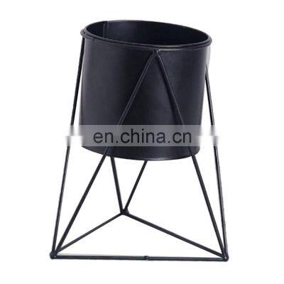 New Design Matte Black Steel Iron Flower Pot Stand