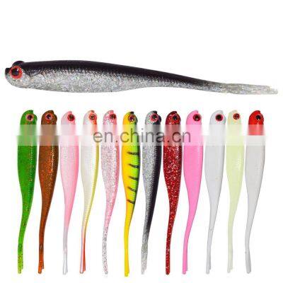 Artificial Bait Long Tail Soft Fish 115mm 7g 4pcs Forked Tail Painting Soft Lure