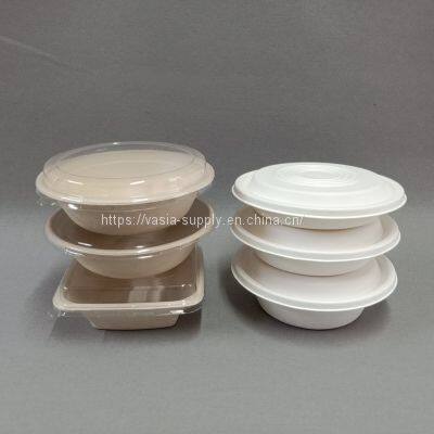 Sugarcane bagasse bowl biodegradable small compostable salad bowls with lids