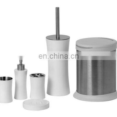 Slim Bathroom Accessories Hotel White Bathroom Accessories Set  Powder Coating Stainless Steel Bathroom Accessory