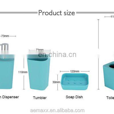 Cost-effective Plastic Special Shape Blue 4 Pcs Soft Collection Bath Accessory Bath Accessories Bath Room Accessories photo-2