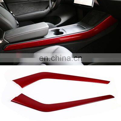 20% Off Carbon Car Interior For Tesla Center Console Side Trim Strips Carbon Fiber Interior Trims Model 3 Accessories Protective