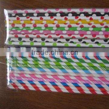 Vintage Inspired Paper drinking Straws- stripe and polka dots