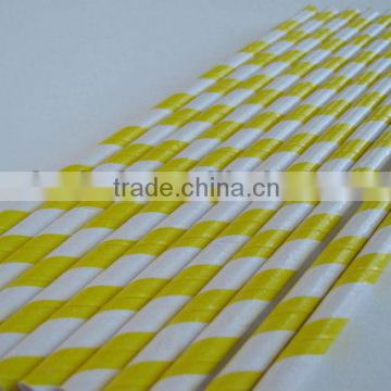 Wholesale Yellow Stripped Party Paper Straws