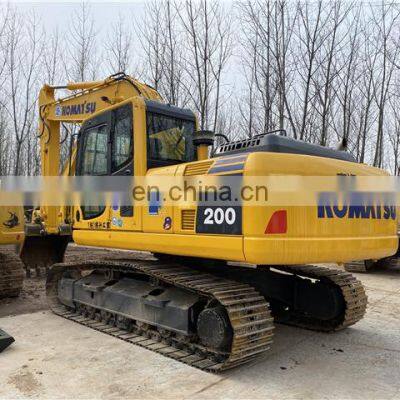 High quality stock crawler shoes excavator komatsu pc200-8 used digging machinery with low working hours