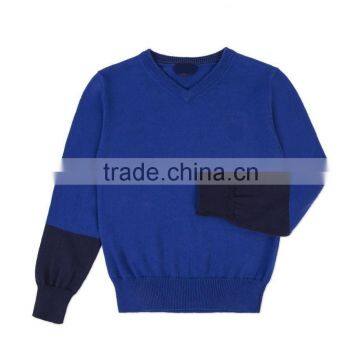 Childrens/Kids Boys' 7-10 Years Blue V-Neck Sweater