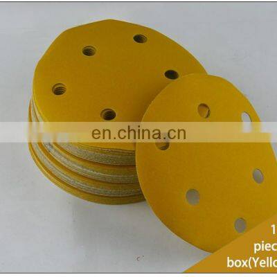 Hook and loop backing pad sand disc aluminium oxide car paint polish abrasive discs sand paper discs
