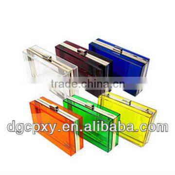 elegant and luxury transparent or colorful acrylic clutches and purses