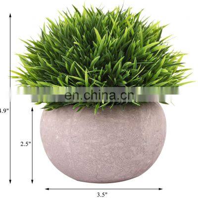 Hot Sale Set 4 Artificial Grass Bonsai Mini Artificial Potted Plants Natural Plant For Indoor Home Decoration