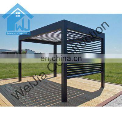 Garden operable motorized adjustable removable deck aluminium louvre pergola