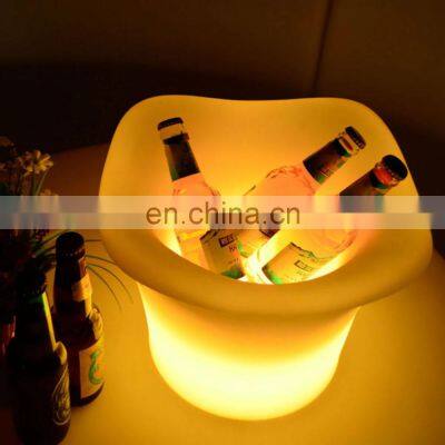 Customized Double Wall Square Led Ice Bucket for Bar Party Use Led Ice Buckets Ice Cooler