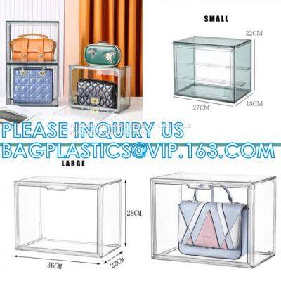 Hot selling new arrivals plastic acrylic bag storage box clear handbag organizer transparent storage container