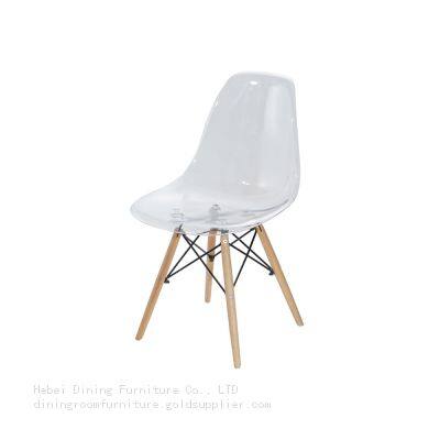 Transparent Plastic Dining Chair with Backrest DC-P01P