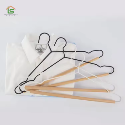 OEM Wooden Metal Hanger Clothes Garment Shirt Coat Pants Laundry Clothing Apparel Trousers Hanger Factory Supply photo-3