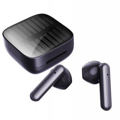 Solar Power Bank Charger Wireless Waterproof Bluetooh Tws Earbuds Wireless Earphones