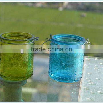 hanging tealight lantern glass candle holder