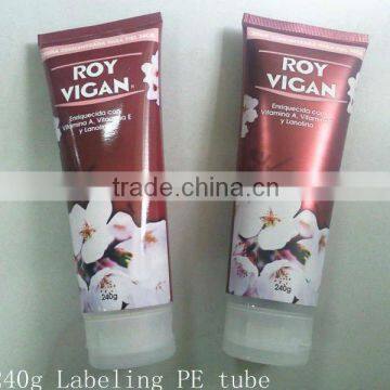 PE tube for skin care products, 200ml labeling tube with flip cap