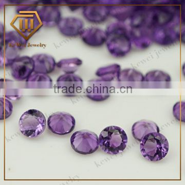 Superior quality 2.5mm round brilliant cut natural amethyst stone