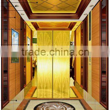 passenger elevator with Mirror Etching Stainless Car Wall