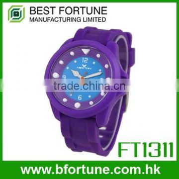 FT1311 Lowest price multi color silicone strap cheap promotional watches