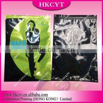 Lingerie Custom Packaging Bags/One side transparent plastic packaging bags