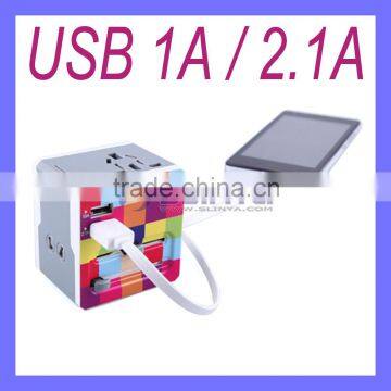 2.1A Universal USB Wall Socket World USB Charger for Ipad, Table PC