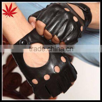 Thin Leather Gloves Male Half Outdoor Cycling Sports Fitness Leather Gloves
