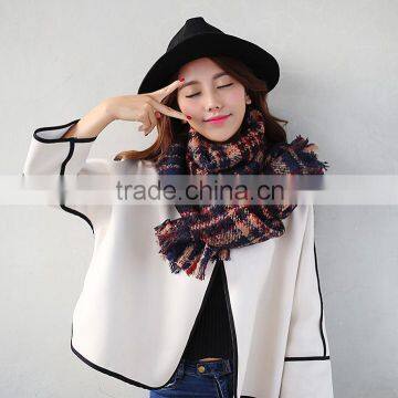 Winter Warm Thick Woven Checked Plaid Tartan Blanket Scarf photo-2