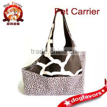 Brown Giraffe and Cheetah Print Small Dog Carrier