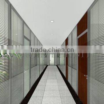 Double Glass with Shutter Wood Office High Partition Wall(SZ-WST735)