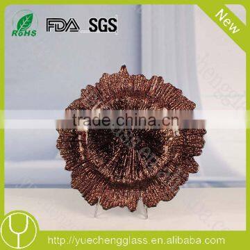 Handmade electroplting glass charger plate wholesale for wedding                        
                                                                                Supplier's Choice