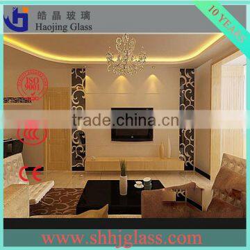 Haojing 6mm back painted toughened glass for kitchen splashback with low price