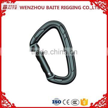 Aluminum D type black snap hook high tensile