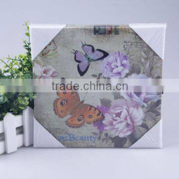 hot new products butterfly and flower theme four color change canvas print with LED lights