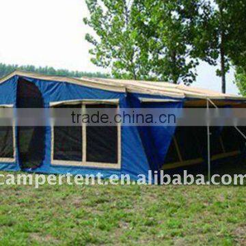 camper trailer awning tent with double sunroom