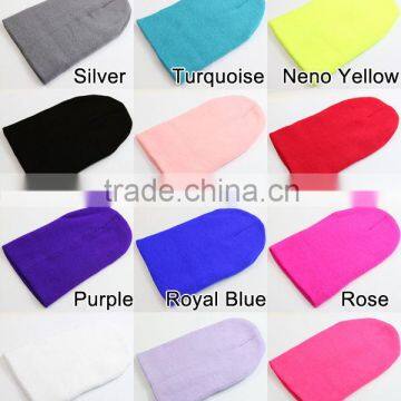 Winter Cuff New Plain Blank Beanie Knit Ski Cap Skull Hat Warm Solid 12 Colors