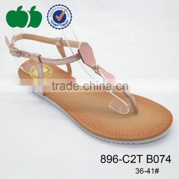Newest Design Top Quality Flat Heel Low Price Ladies Sandals photo-3