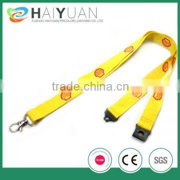 flat polyester braided neck lanyard with safety buckle