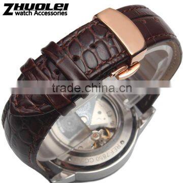 Cheap Genuine Leather Watch Band With Double Click Stainless Steel Buckle 18|19|20|21|22mm photo-3