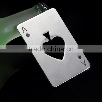 Ace of spades credit card design stainless steel bottle opener