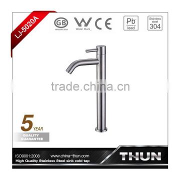 New style China manufacturer stainless steel tall style basin cold tap