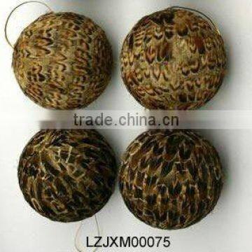 Christmas pheasant feather balls LZJXM00075