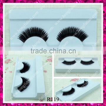 Red cherry production line human hair false eyelash strip lashes wholesale price