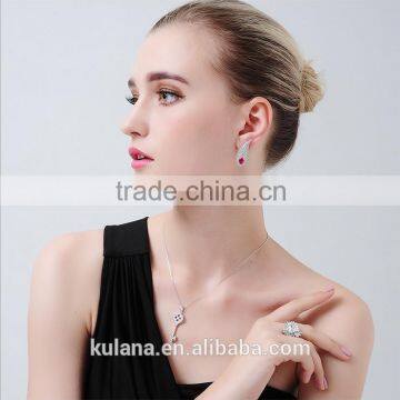 ED-57 Crystal Micro Paving Brass Material Top Quality White Gold Plated AAA Zircon Earring photo-2