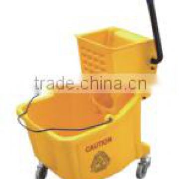 Side press trolley plastic cleaning mop wringer bucket with wheels