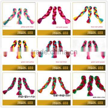 Colorful Synthetic Crochet Braiding Hair Extension Synthetic Ombre Marley Hair Braid Rainbow Jumbo Braid Hair photo-6