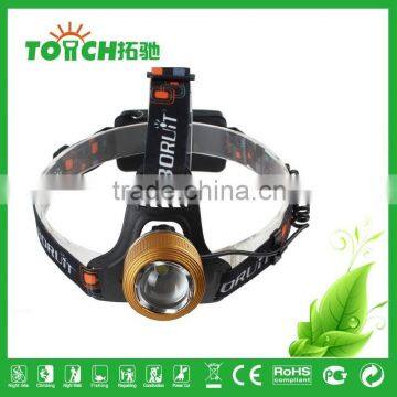 Gold Color Focus Zoom Led Headlamp 2000 Lumen Super Bright Head Lamp Miner Light for Night Searching photo-4