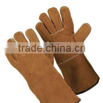 JS4014GD/DT cow split leather welding gloves